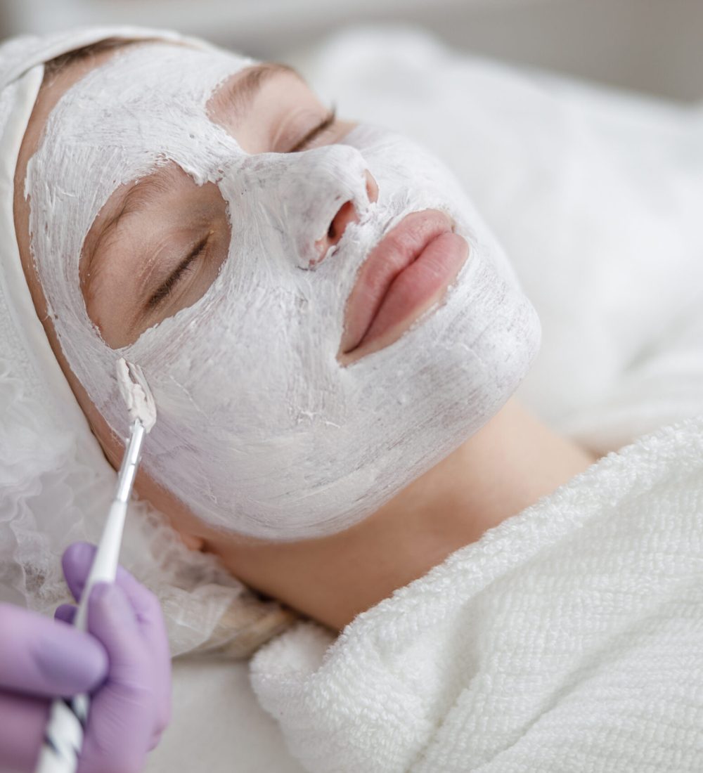 Woman in cosmetology center